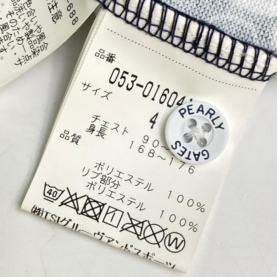 サイズ：4 PEARLY GATES パーリーゲイツ  半袖ポロシャツ ワッペン 総柄 ネイビー系 [240101490010] ゴルフウェア メンズ ストスト PEARLY GATES パーリーゲイツ 半袖ポロシャツ ワッペン 総柄