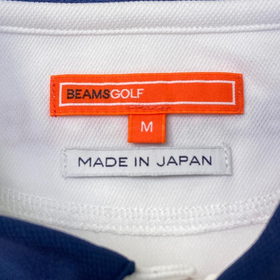 サイズ：M BEAMS GOLF ビームスゴルフ  半袖ポロシャツ  ホワイト系 [240101428201] ゴルフウェア メンズ ストスト BEAMS GOLF ビームスゴルフ 半袖ポロシャツ ホワイト系 M ゴルフ