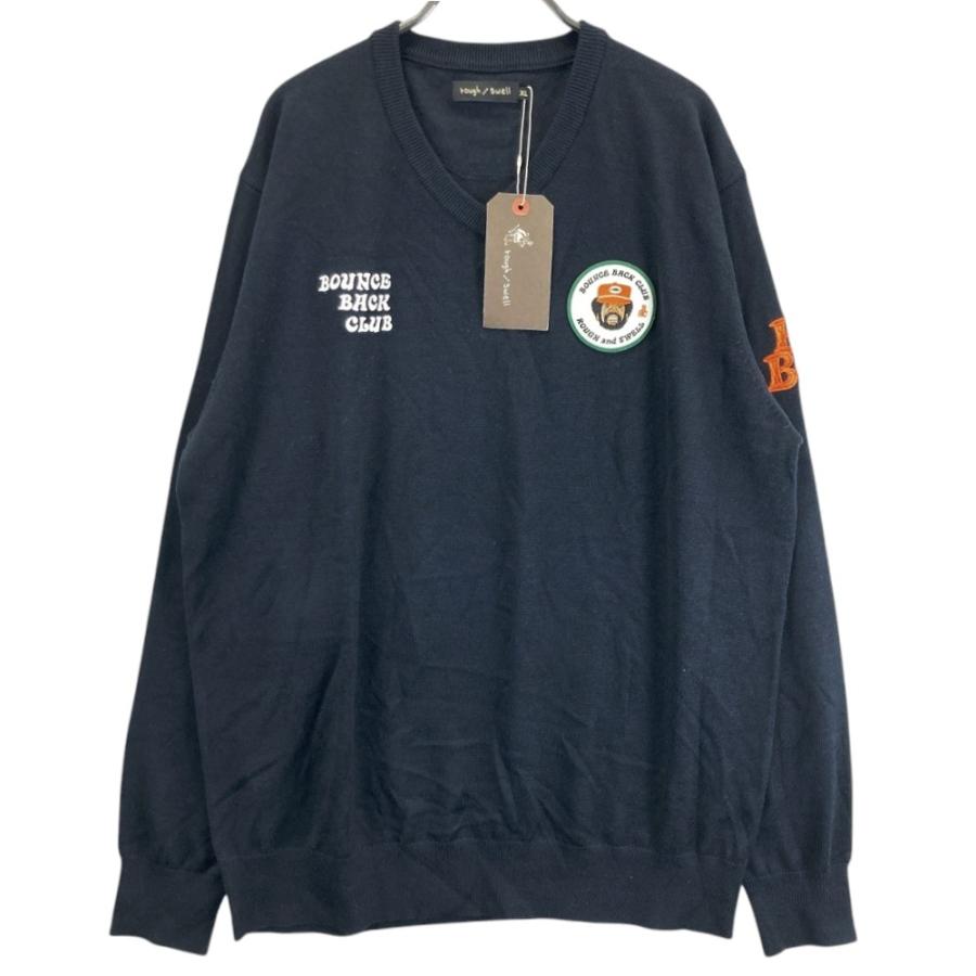 サイズ：XL ROUGH&amp;SWELL ラフアンドスウェル RSM-20275 Vネック ニットセーター  グレー系 [240101490250] ゴルフウェア メンズ ストスト 美品】ROUGH&SWELL ラフアンドスウェル RSM-20275 Vネック