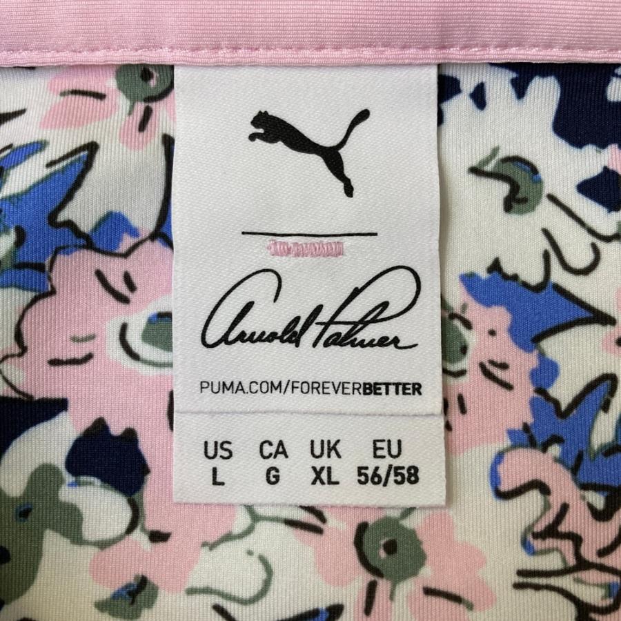PUMA GOLF プーマゴルフ ×Arnold Palmer 半袖ポロシャツ 花柄 ピンク系