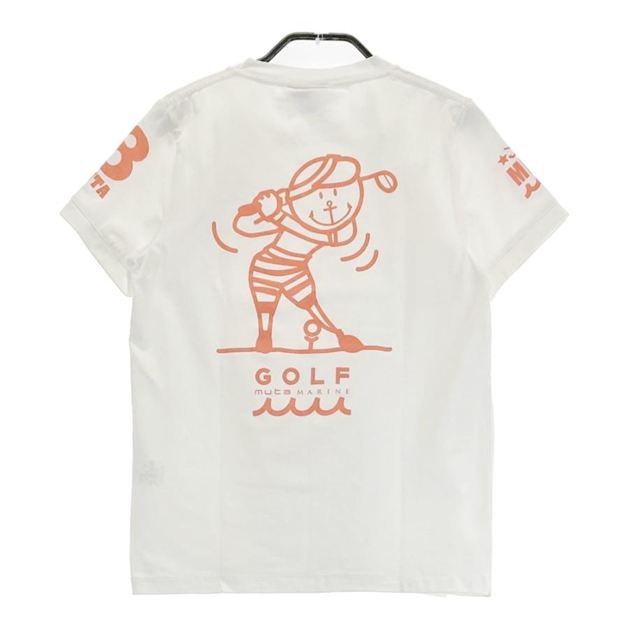 サイズ：0 MUTA MARINE ムータマリン  半袖Tシャツ プリント  ホワイト系 [240101490948] ゴルフウェア レディース ストスト MUTA MARINE ムータマリン 半袖Tシャツ プリント ホワイト系 0