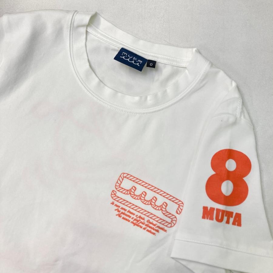 サイズ：0 MUTA MARINE ムータマリン  半袖Tシャツ プリント  ホワイト系 [240101490949] ゴルフウェア レディース ストスト MUTA MARINE ムータマリン 半袖Tシャツ プリント ホワイト系 0