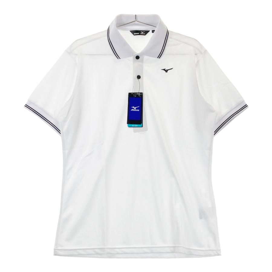 新品】MIZUNO GOLF ミズノゴルフ 半袖ポロシャツ ホワイト系 L ゴルフ