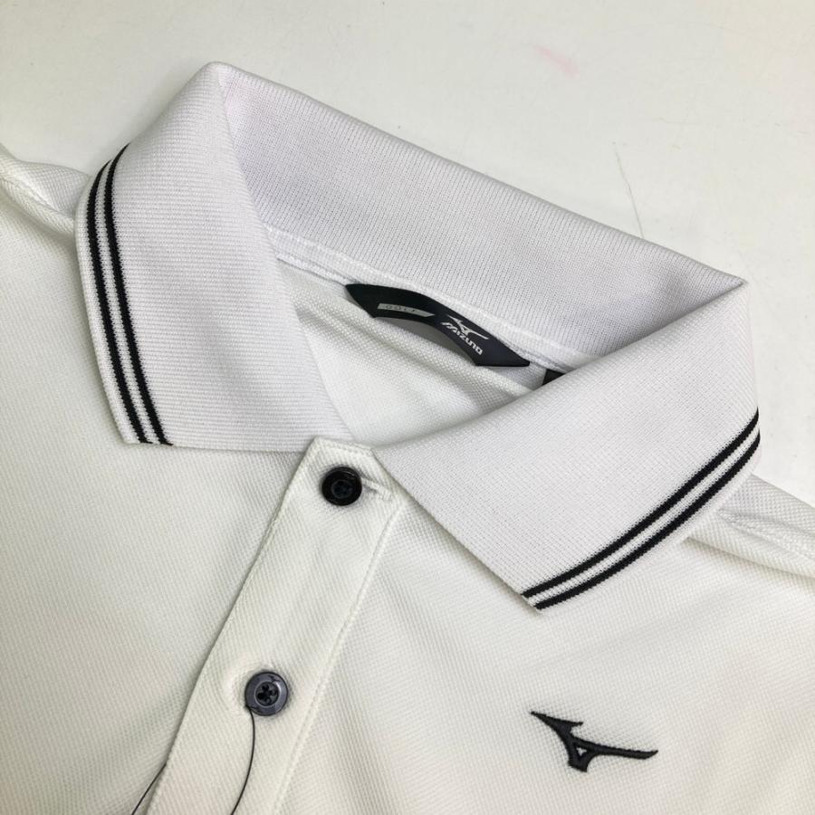 新品】MIZUNO GOLF ミズノゴルフ 半袖ポロシャツ ホワイト系 L ゴルフ 