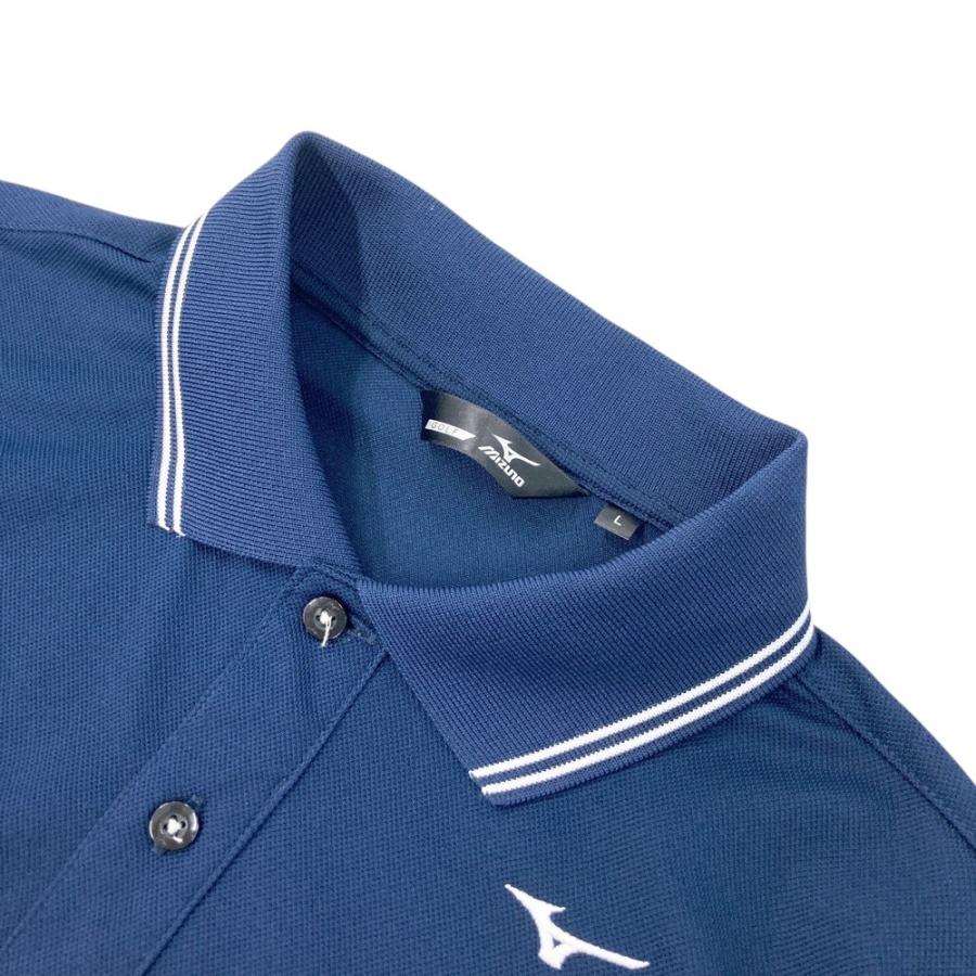 MIZUNO GOLF ミズノゴルフ 半袖ポロシャツ ネイビー系 L ゴルフウェア