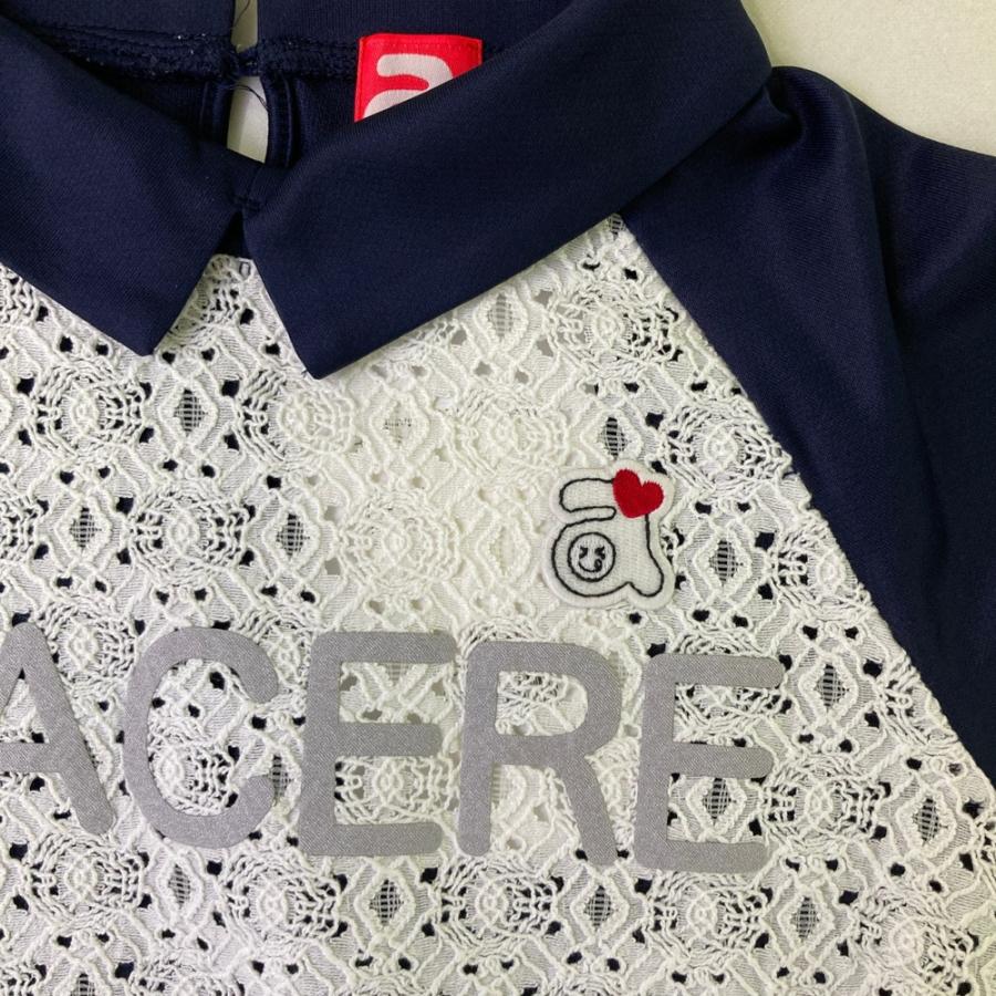 サイズ：36 ARCHIVIO アルチビオ  襟付きTシャツ レース ネイビー系 [240101491604] ゴルフウェア レディース ストスト ARCHIVIO アルチビオ 襟付きTシャツ レース ネイビー系 36