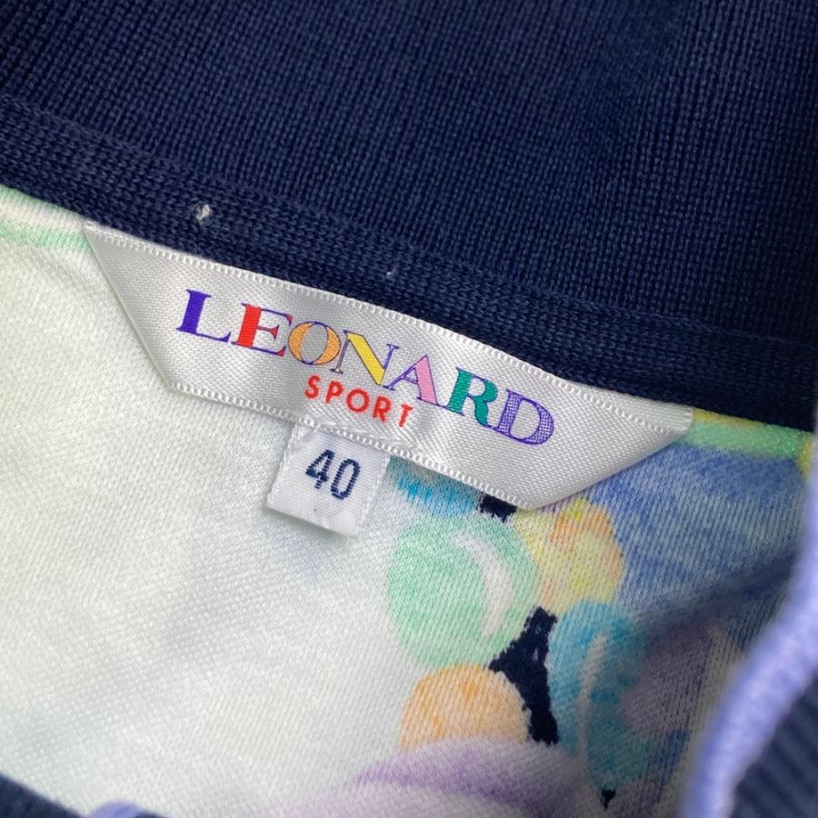 LEONARD SPORT レオナール スポーツ 長袖Tシャツ 総柄 ネイビー系 40