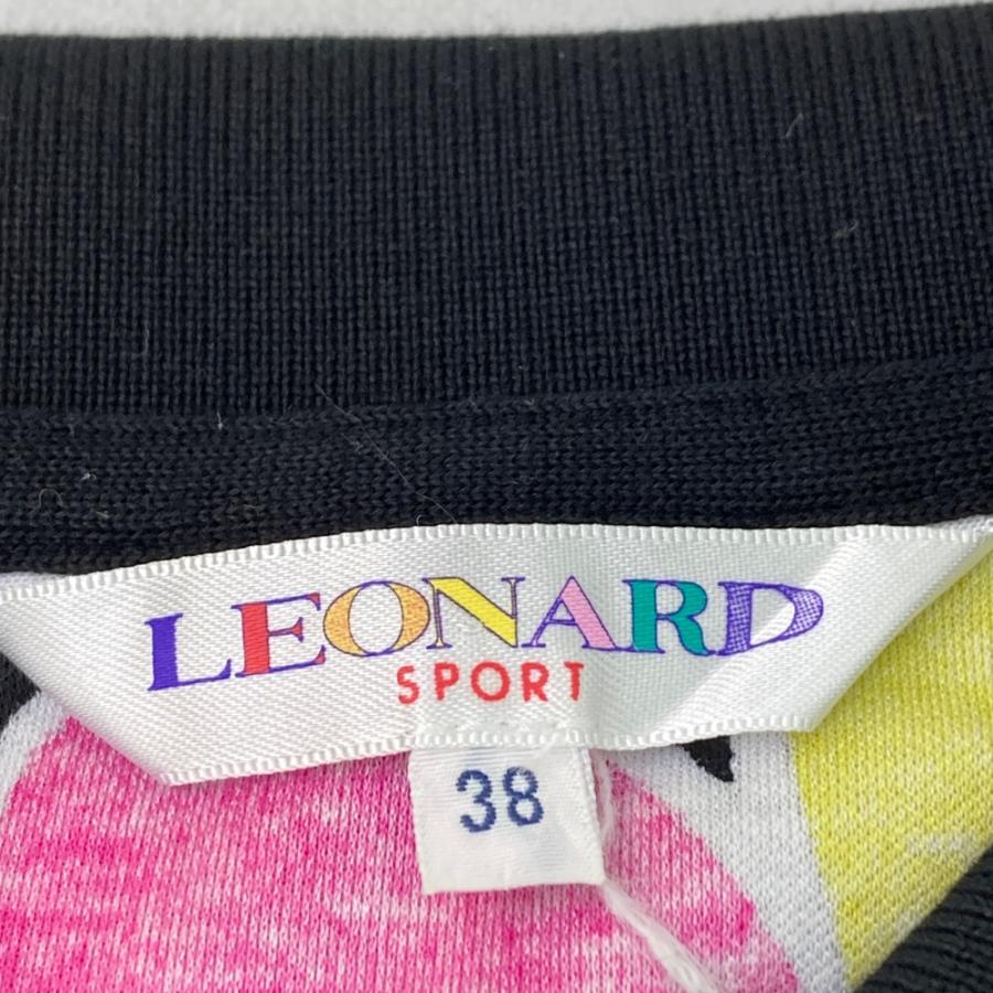 LEONARD SPORT レオナール スポーツ ハーフジップ長袖ポロシャツ 総柄