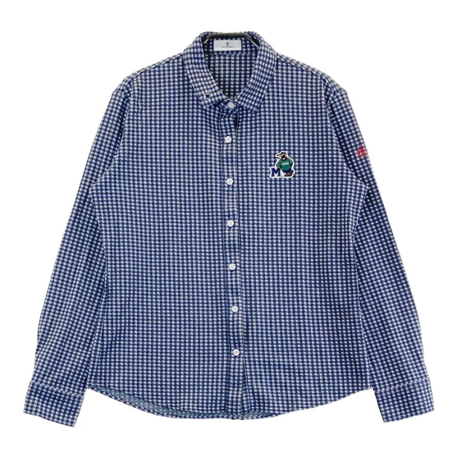 MUNSING WEAR マンシングウェア 長袖シャツ チェック柄 ネイビー系 L