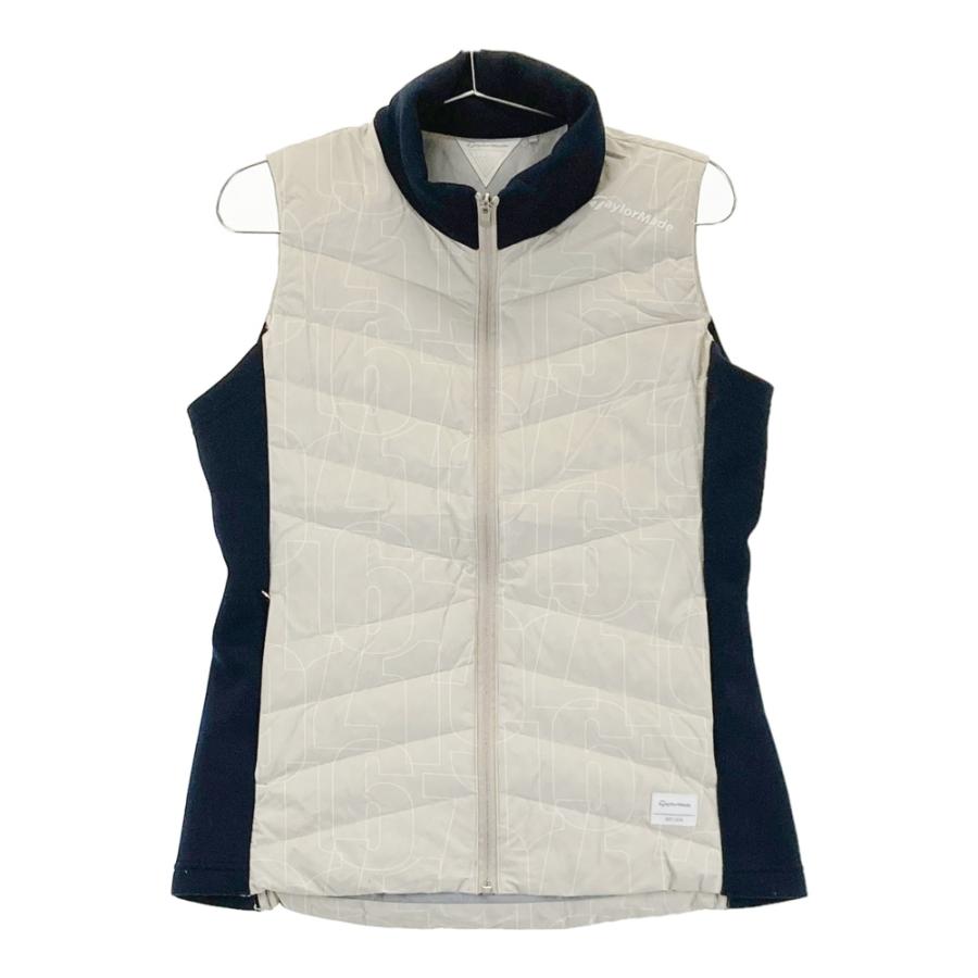 新品 テーラーメイドゴルフ ハイブリッドベスト/メンズ/L/ベージュ TAYLOR MADE テーラーメイド ダウンベスト 切替 総柄 ベージュ系