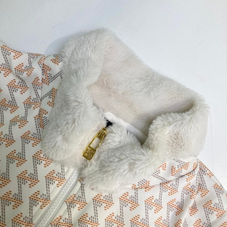 【新品未使用】RESURRECTION GOLF ゴルフウェア ベスト L RESURRECTION レザレクション ファー ジップベスト ホワイト系 L