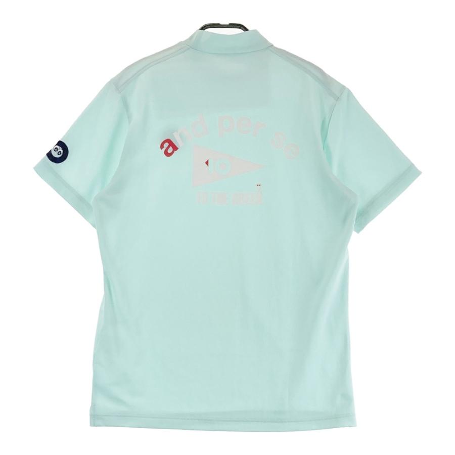 新品タグ付き　and per se 2024年モデル　モックネックTシャツ　LL and per se アンパスィ 半袖シャツ レディース ゴルフウェア