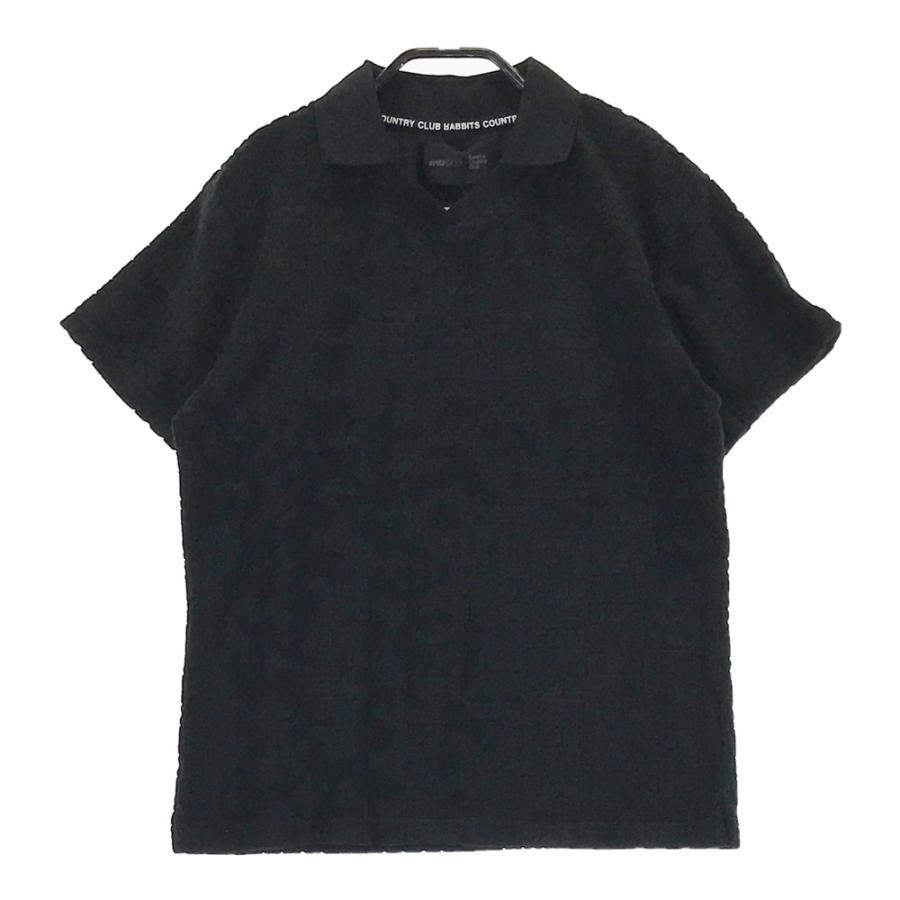 FR2 GOLF エフアールツーゴルフ ; 襟付き 長袖ニットTシャツ ブラック