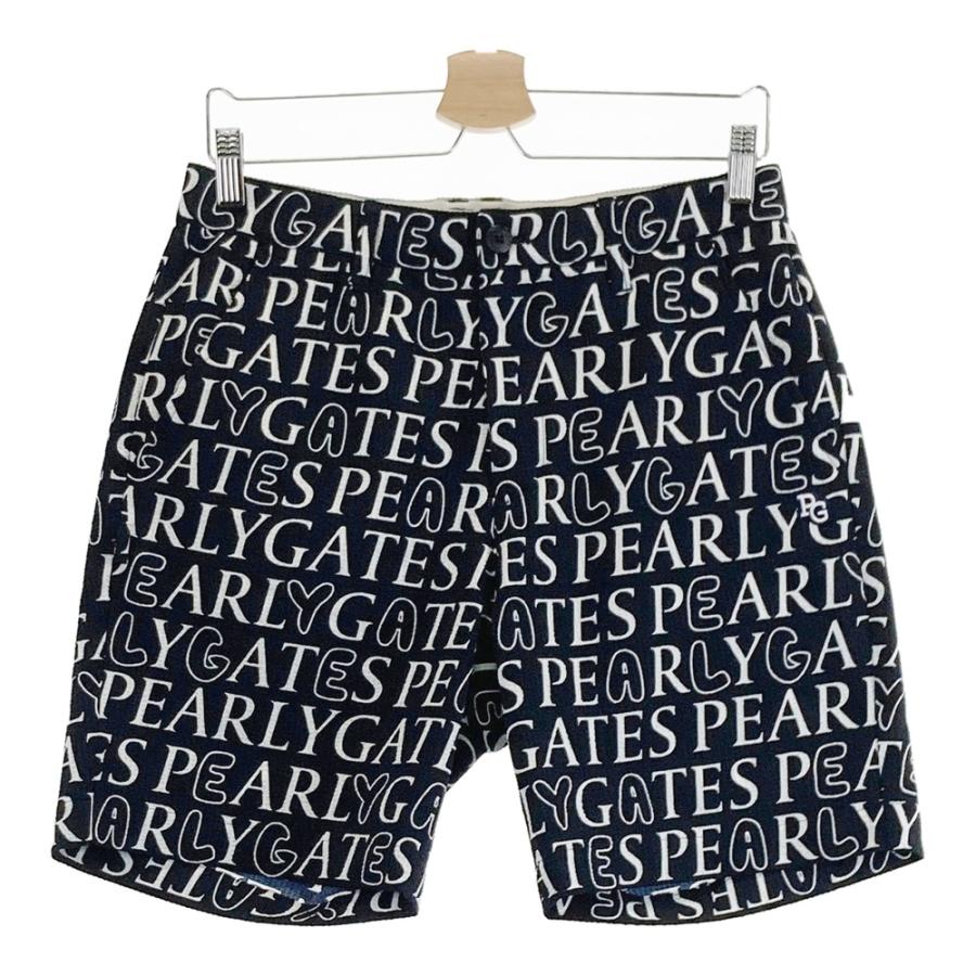 サイズ：4 PEARLY GATES パーリーゲイツ 2024年モデル シアサッカー ハーフパンツ 総柄 ブラック系 [240101494310] ゴルフウェア メンズ ストスト PEARLY GATES パーリーゲイツ 2024年モデル シアサッカー ハーフ