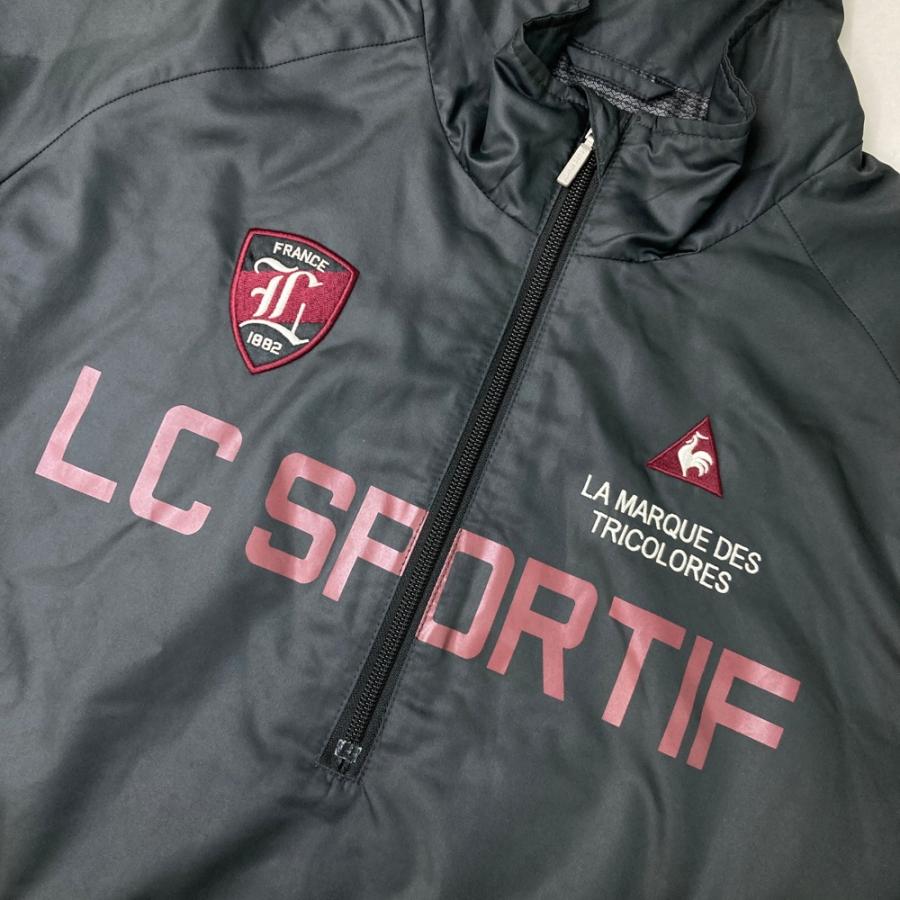 LE COQ GOLF ルコックゴルフ ハーフジップ 半袖ブルゾン ブラック系 L