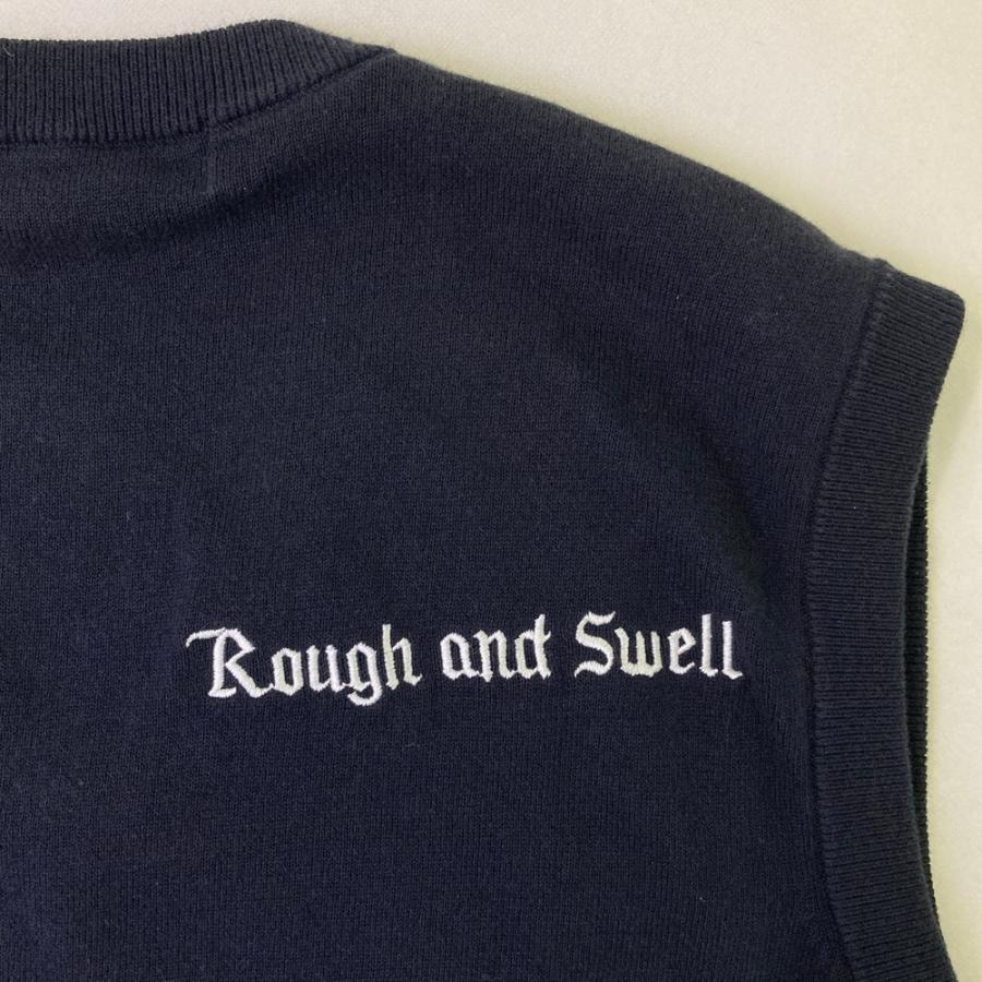 サイズ：M ROUGH&SWELL ラフアンドスウェル RSM-22088 Vネック ニットベスト 刺繍  ネイビー系 [240101494453] ゴルフウェア メンズ ストスト ラフ&スウェル（rough&swell） ラフアンドスウェル RSM-22088 Vネック