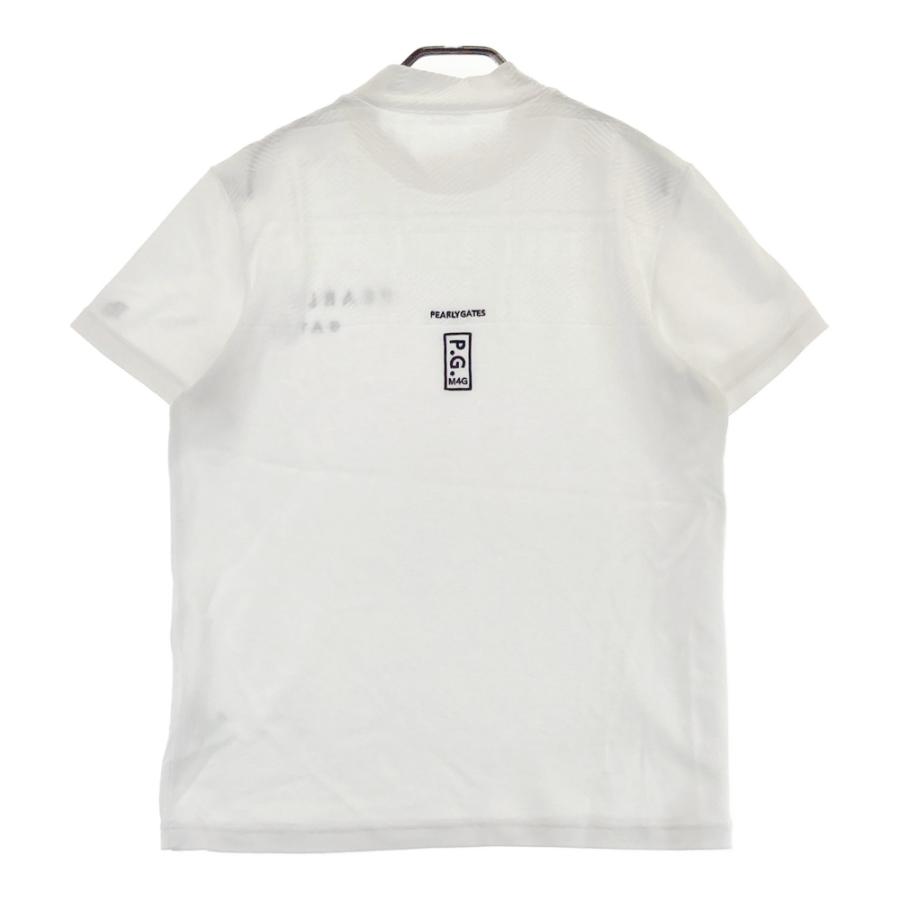 サイズ：6 PGG PEARLY GATES パーリーゲイツ 2023年 ハイネック 半袖Tシャツ  ホワイト系 [240101438943] ゴルフウェア メンズ ストスト PGG PEARLY GATES パーリーゲイツ 2023年 ハイネック 半袖T