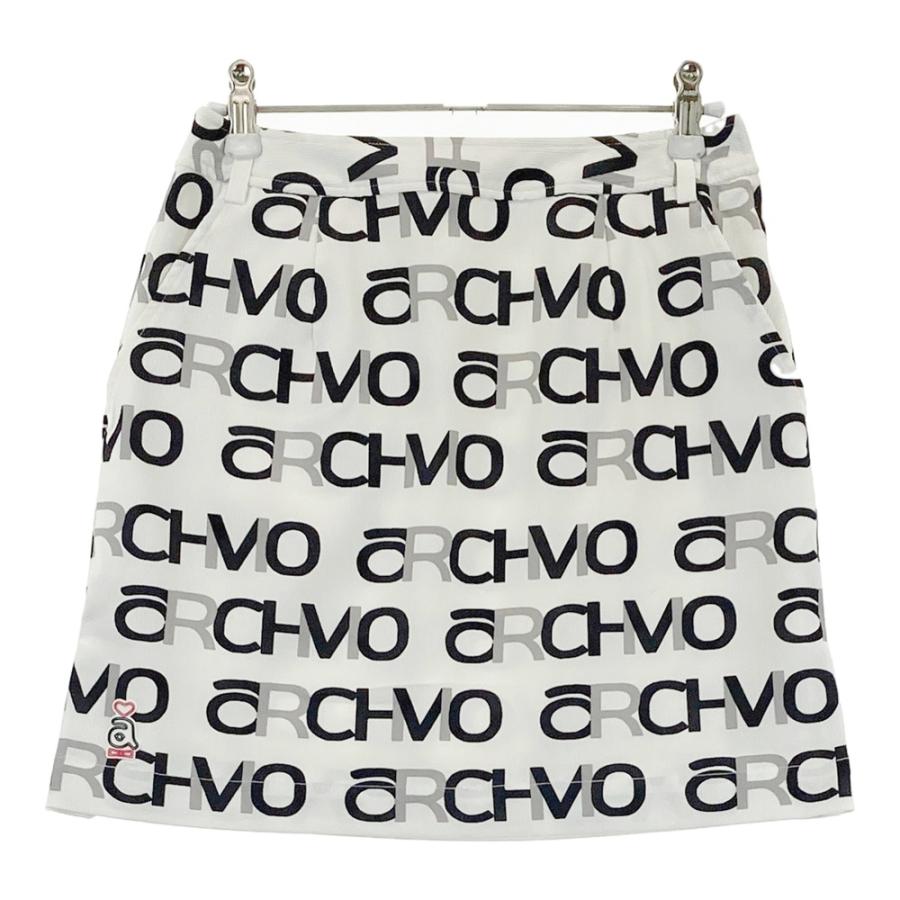アルチビオ　プリントロゴ スカート ARCHIVIO アルチビオ スカート ロゴ総柄 ホワイト系 36 ゴルフ