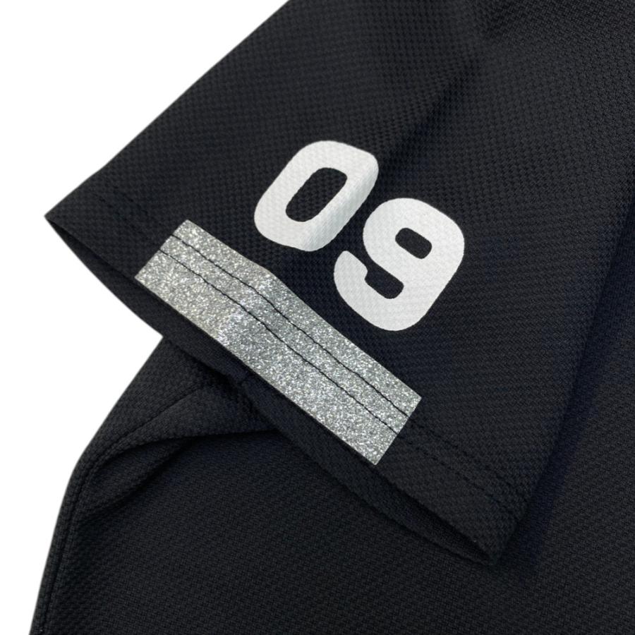 【美品】アルチビオレディース 半袖ポロシャツ 36（S）黒ブラック ロゴ入り ステッチ風プリントニットポロシャツ|アルチビオ - ゴルフウェア
