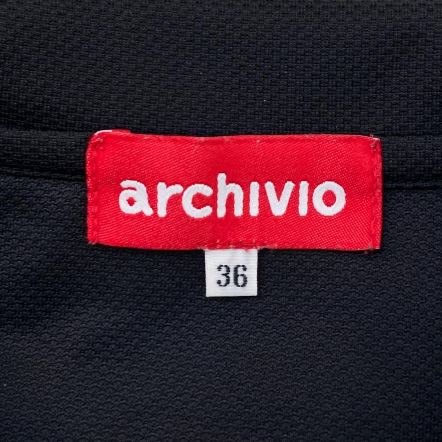 サイズ：36 ARCHIVIO アルチビオ  半袖ポロシャツ  ブラック系 [240101430269] ゴルフウェア レディース ストスト ARCHIVIO アルチビオ 半袖ポロシャツ ブラック系 36 ゴルフ