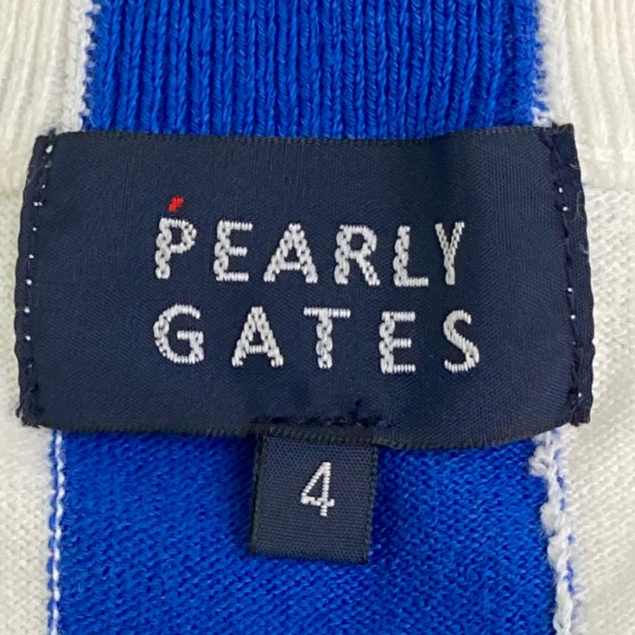 サイズ：4 PEARLY GATES パーリーゲイツ 2024年モデル 長袖ニットセーター ワッペン 総柄 ホワイト系 [240101407654] ゴルフウェア メンズ ストスト サイズ：4 PEARLY GATES パーリーゲイツ 2024年モデル 長袖