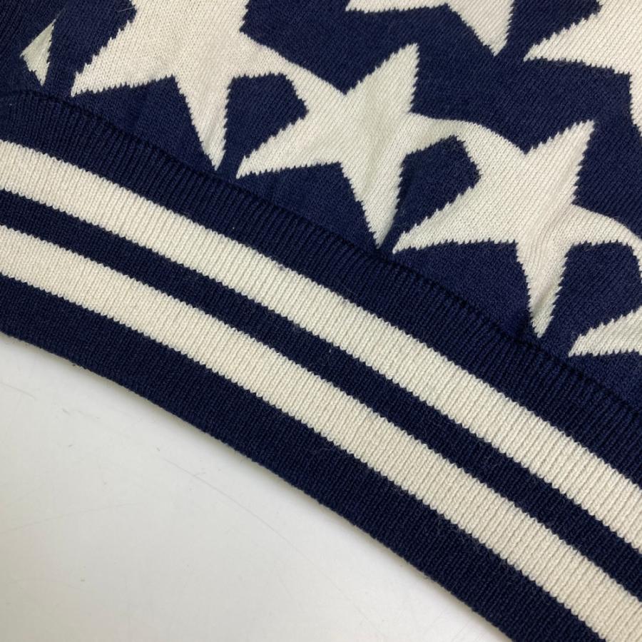 パーリーゲイツ ニットセーター 蓄熱 防風 星 スター ネイビー