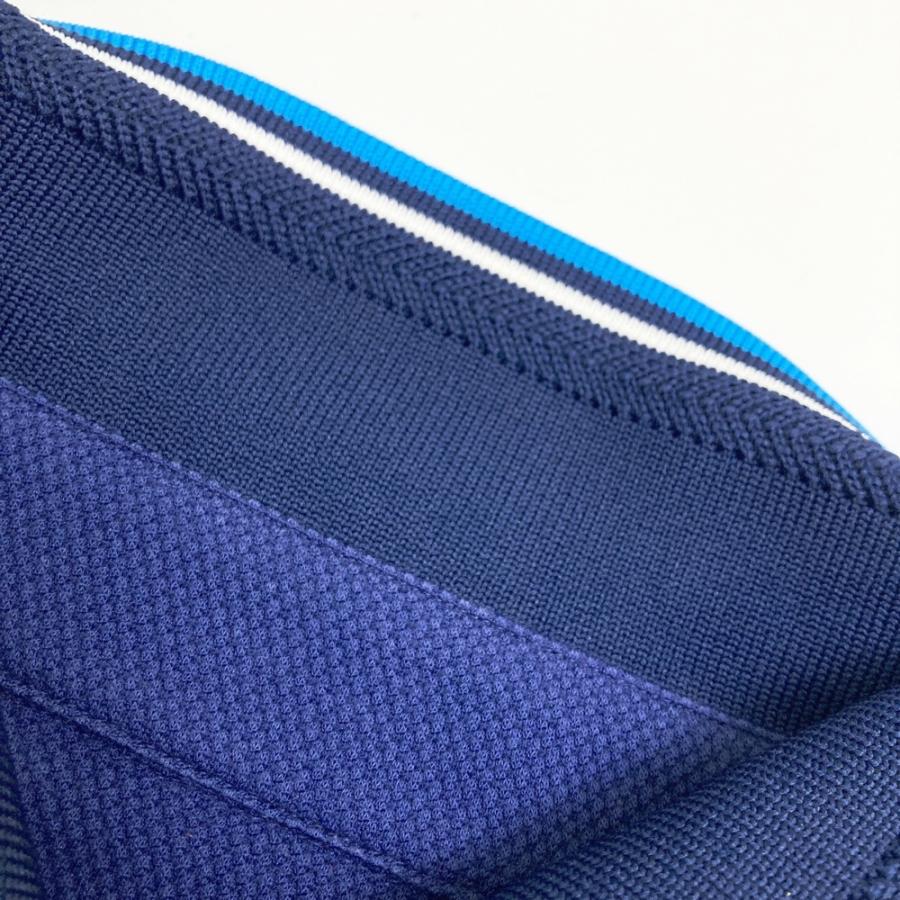 ニジュウサンクゴルフ【L】タグ付き フェイクレイヤードシャツ ネイビー系 伸縮性 ニジュウサンクゴルフ【L】タグ付き フェイクレイヤードシャツ