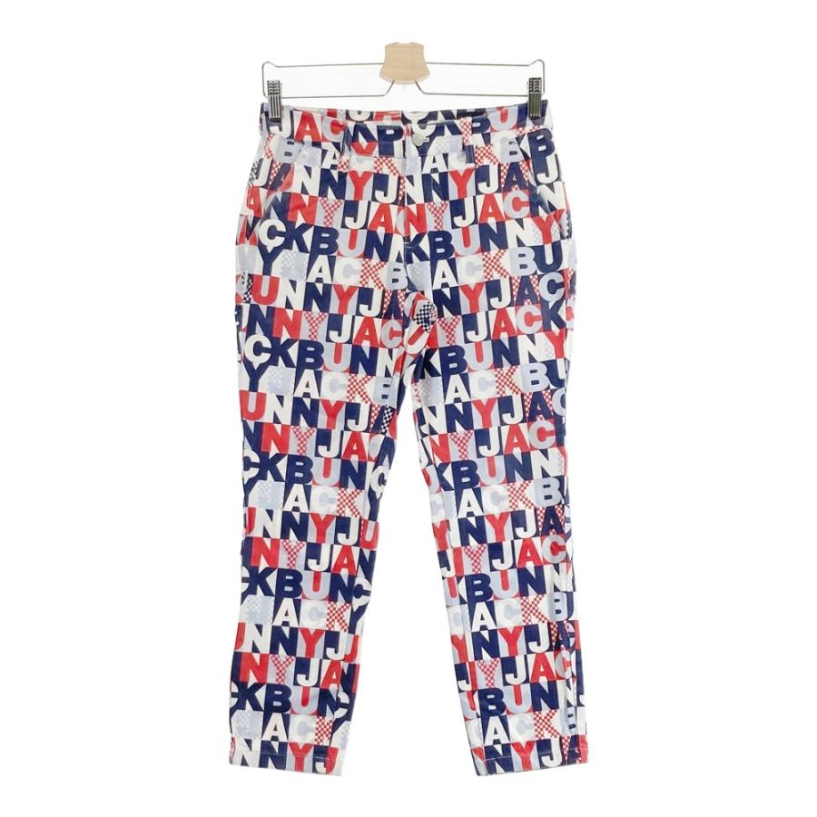 未使用　JACK BUNNY ゴルフウェア　総柄　ロゴ　(M) ストレッチ JACK BUNNY ジャックバニー ストレッチパンツ 総柄 ネイビー系 1