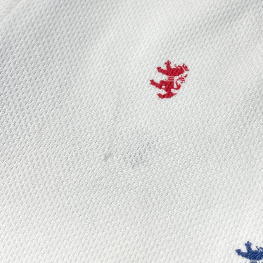 サイズ：L ADMIRAL アドミラル  半袖ポロシャツ ボタンダウン ストライプ柄 ホワイト系 [240101490459] ゴルフウェア メンズ ストスト Admiral アドミラル 半袖ポロシャツ 白 ストライプ織生地 ボタン