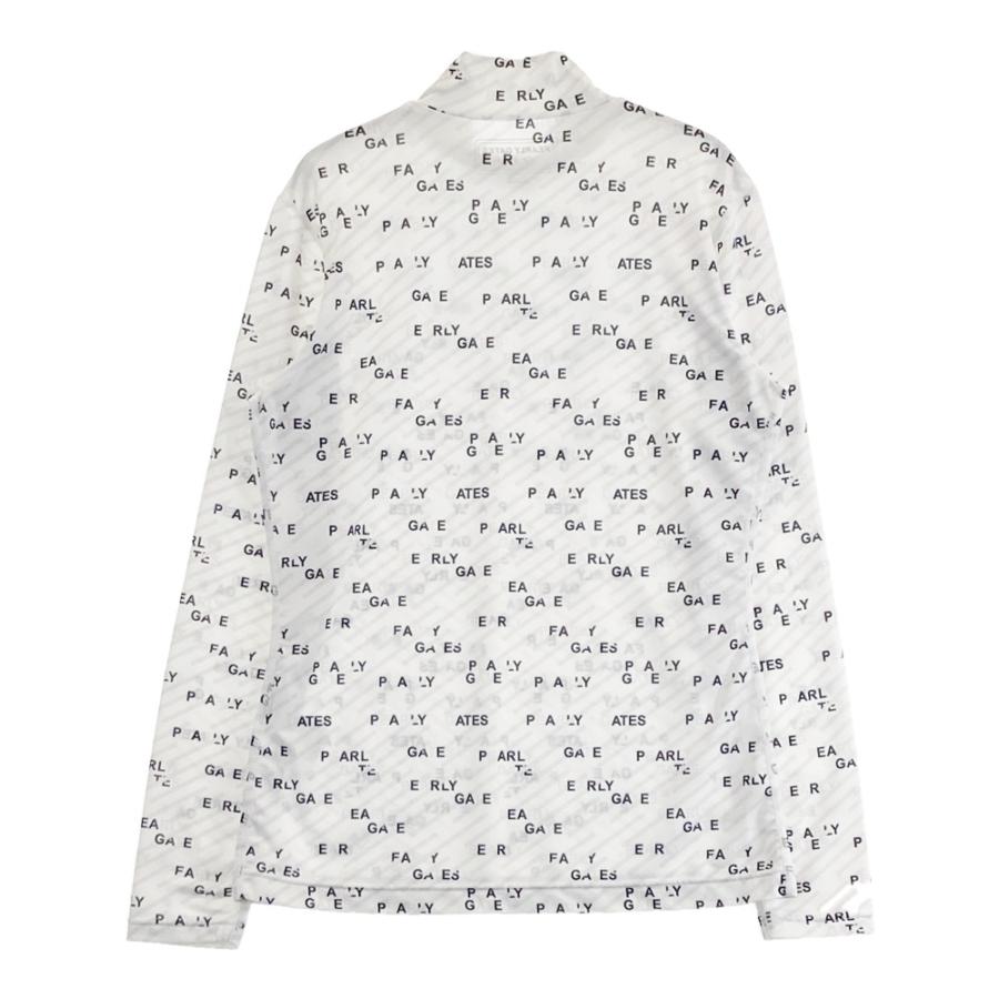 サイズ：2 PEARLY GATES パーリーゲイツ  ハイネック長袖インナーTシャツ ロゴ総柄 ホワイト系 [240101496266] ゴルフウェア レディース ストスト PEARLY GATES（パーリーゲイツ） ハイネック長袖インナーTシャツ ロゴ