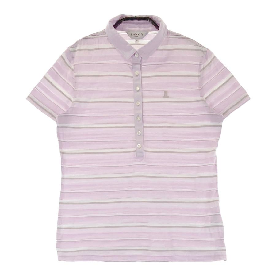LANVIN SPORT ランバン スポール 半袖ポロシャツ ボーダー柄 パープル