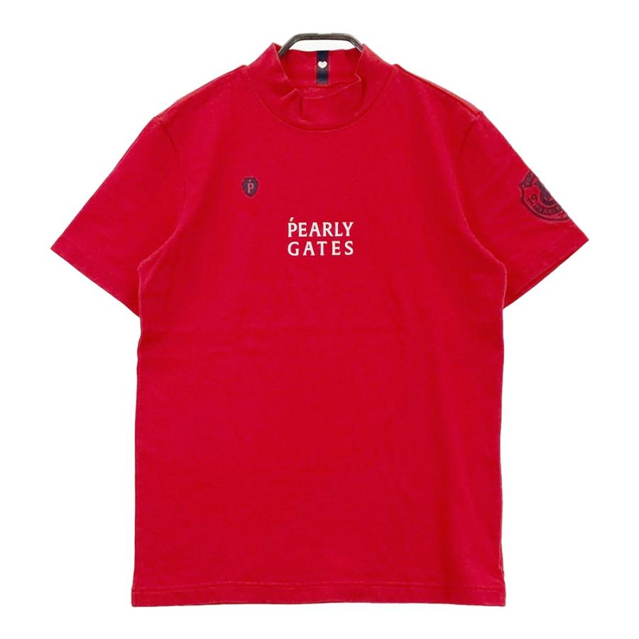 新品未使用　パーリーゲイツ　半袖トップス　サイズ2 PEARLY GATES パーリーゲイツ ハイネック 半袖Tシャツ レッド系