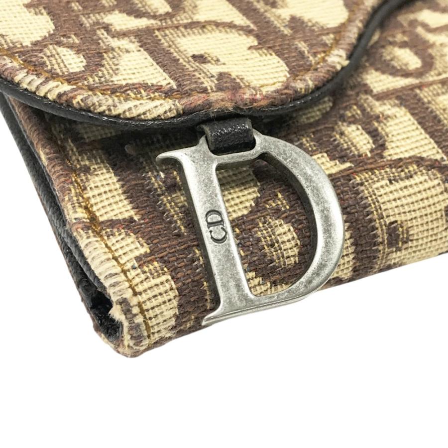 Christian Dior クリスチャン ディオール キャンバス 長財布 Dチャーム
