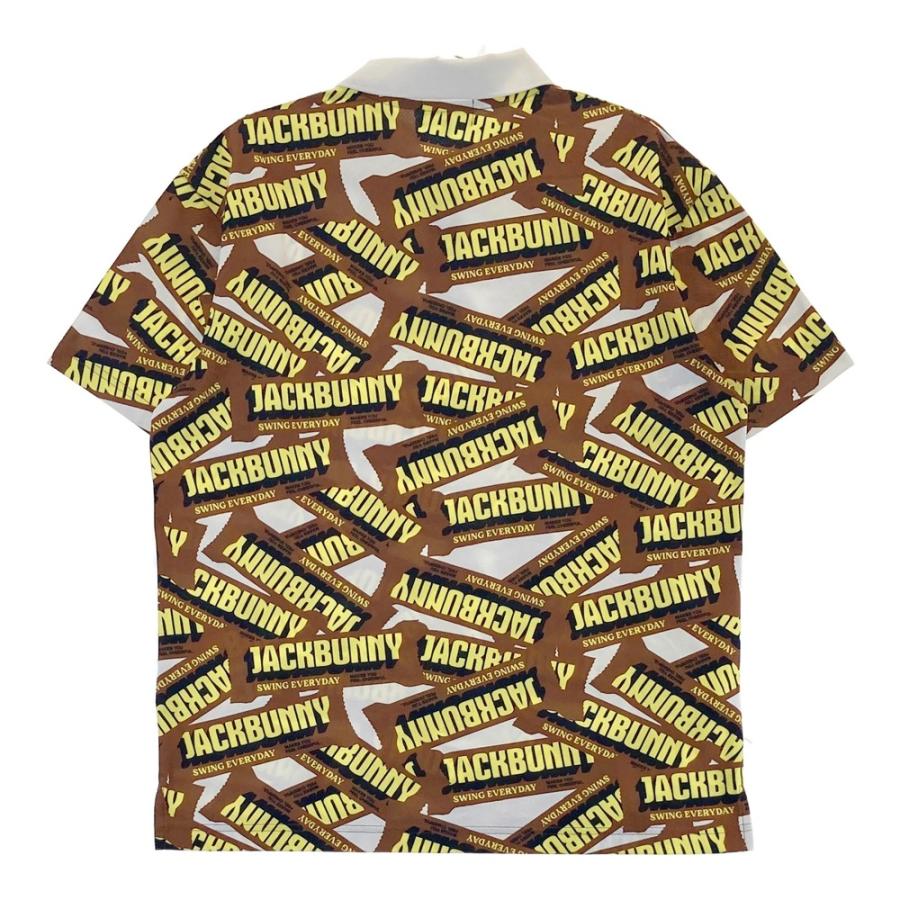 サイズ：4 JACK BUNNY ジャックバニー 2025年モデル 半袖ポロシャツ 総柄 ホワイト系 [240101493012] ゴルフウェア メンズ ストスト JACK BUNNY ジャックバニー 半袖ポロシャツ 総柄 ホワイト系