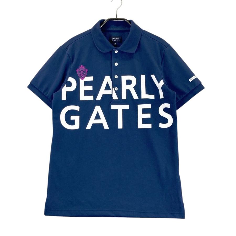 PEARLY GATES パーリーゲイツ ゴルフ ポロシャツ【ネイビー/４】美品 0000089912-1.jpg