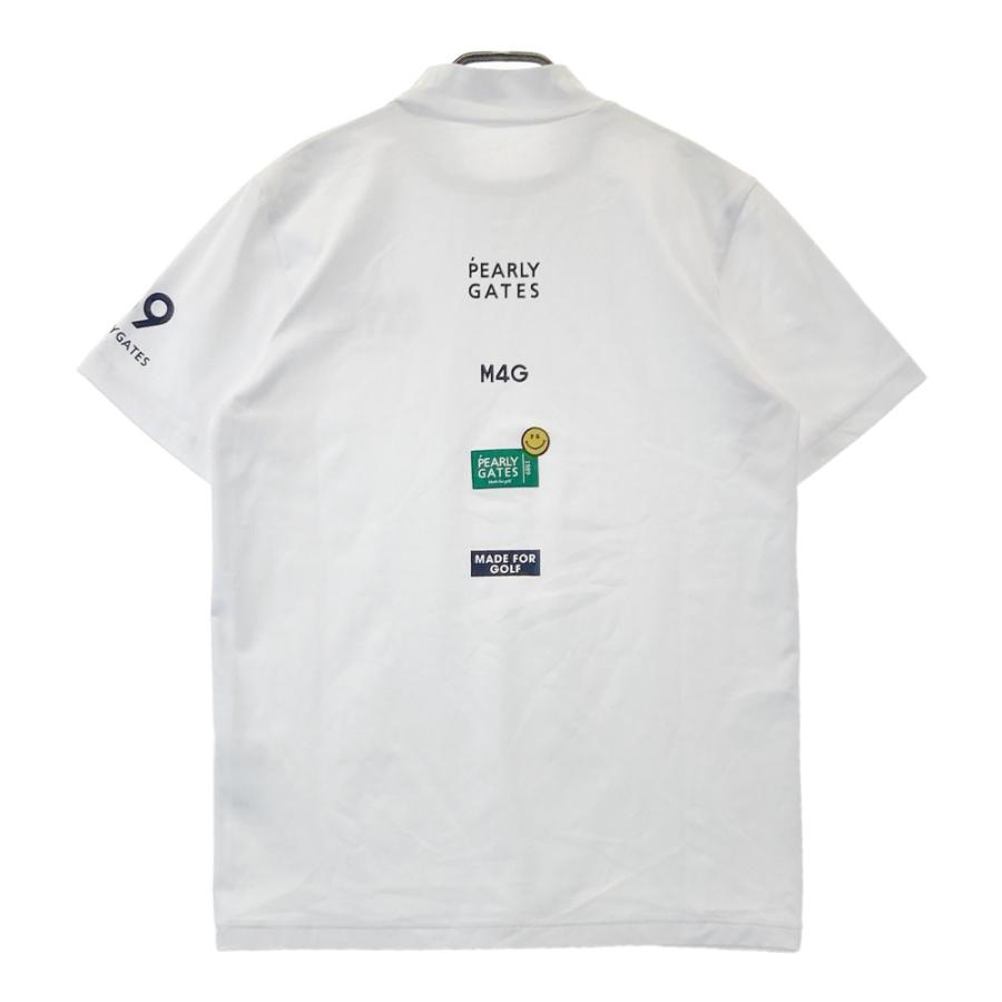 サイズ：5 PEARLY GATES パーリーゲイツ 2025年モデル ハイネック半袖Tシャツ  ホワイト系 [240101497947] ゴルフウェア メンズ ストスト PEARLY GATES パーリーゲイツ 2025年モデル ハイネック半袖T