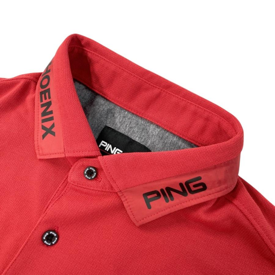 新品】PING ピン 半袖ポロシャツ レッド系 L ゴルフウェア メンズ