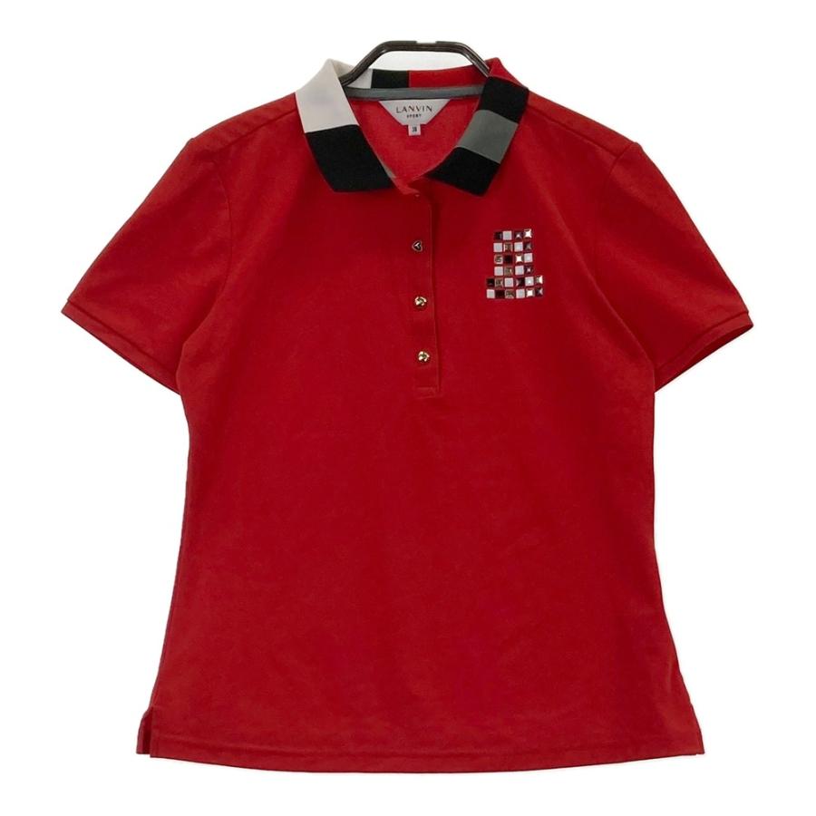 新品 LANVIN SPORT ランバンスポール ポロシャツ半袖38(M) LANVIN SPORT ランバン スポール 半袖ポロシャツ レッド系 38 ゴルフ