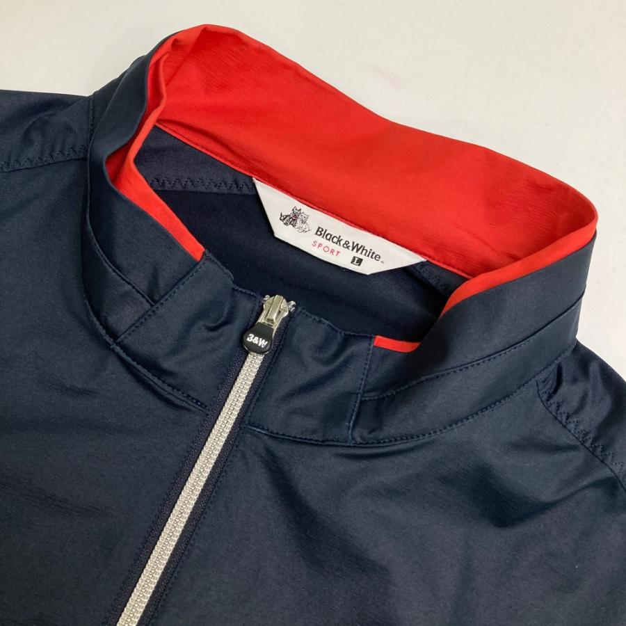 Block & White ゴルフダウンジャケット Ｌサイズ ネイビー BLACK&WHITE ブラックアンドホワイト ジップジャケット ネイビー