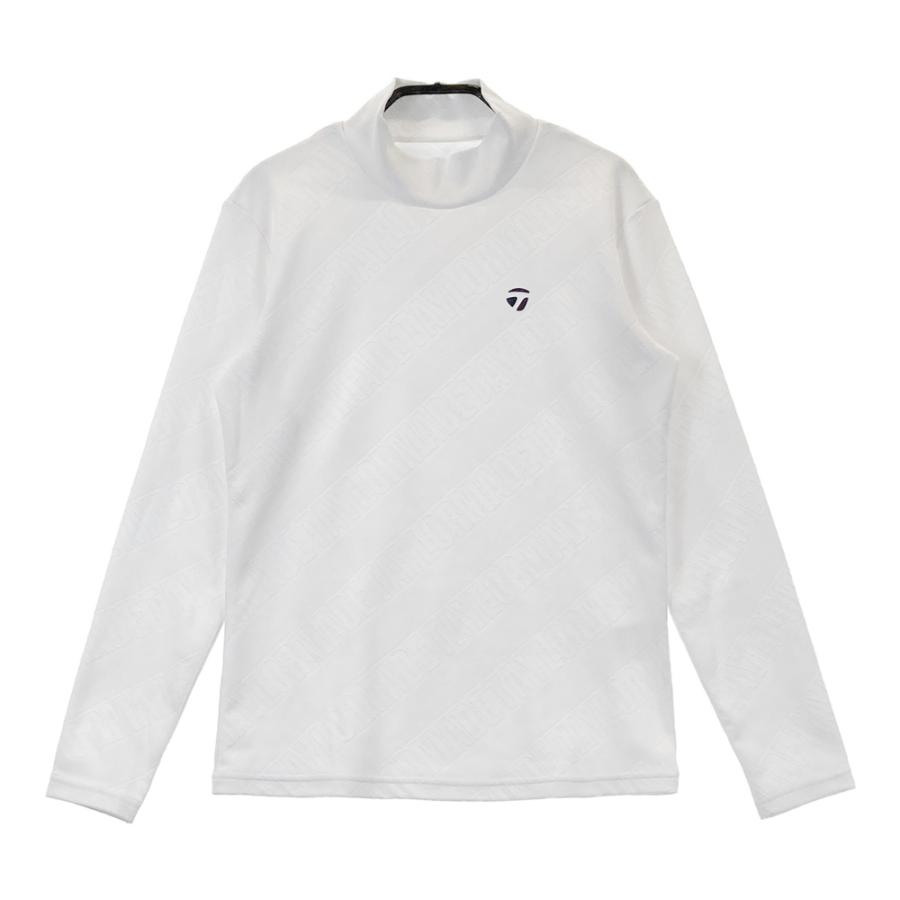TaylorMadeホワイト ハイネック シャツ ブランドロゴ付き TAYLOR MADE テーラーメイド 2024年モデル ハイネック長袖Tシャツ
