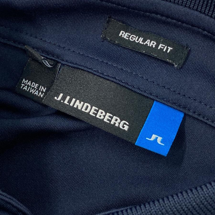J.LINDEBERG メンズポロシャツ Sサイズ ネイビー J.LINDEBERG ポロシャツ 「J.LINDEBERG/GOLF」袖ロゴ刺繍ポロ