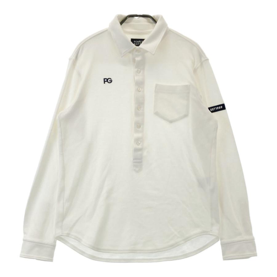 サイズ：4 PEARLY GATES パーリーゲイツ  長袖ポロシャツ  ホワイト系 [240101442223] ゴルフウェア メンズ ストスト PEARLY GATES パーリーゲイツ 長袖ポロシャツ ホワイト系 4