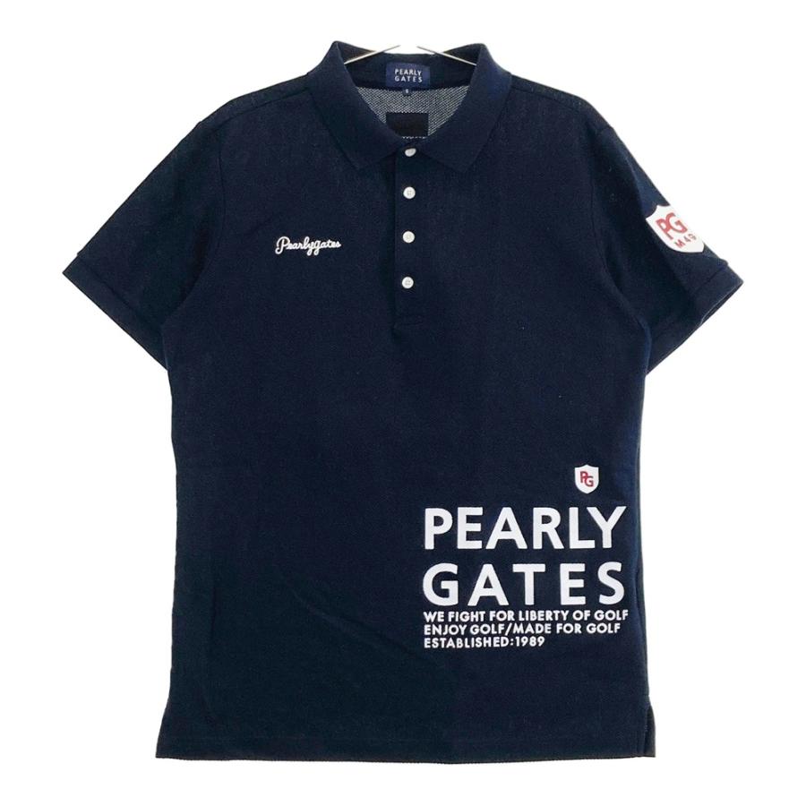 【極美品】2023年　近年モデル　パーリーゲイツ　半袖ポロシャツ　ゴルフ　0 紺 PEARLY GATES パーリーゲイツ 2023年モデル 半袖ポロシャツ