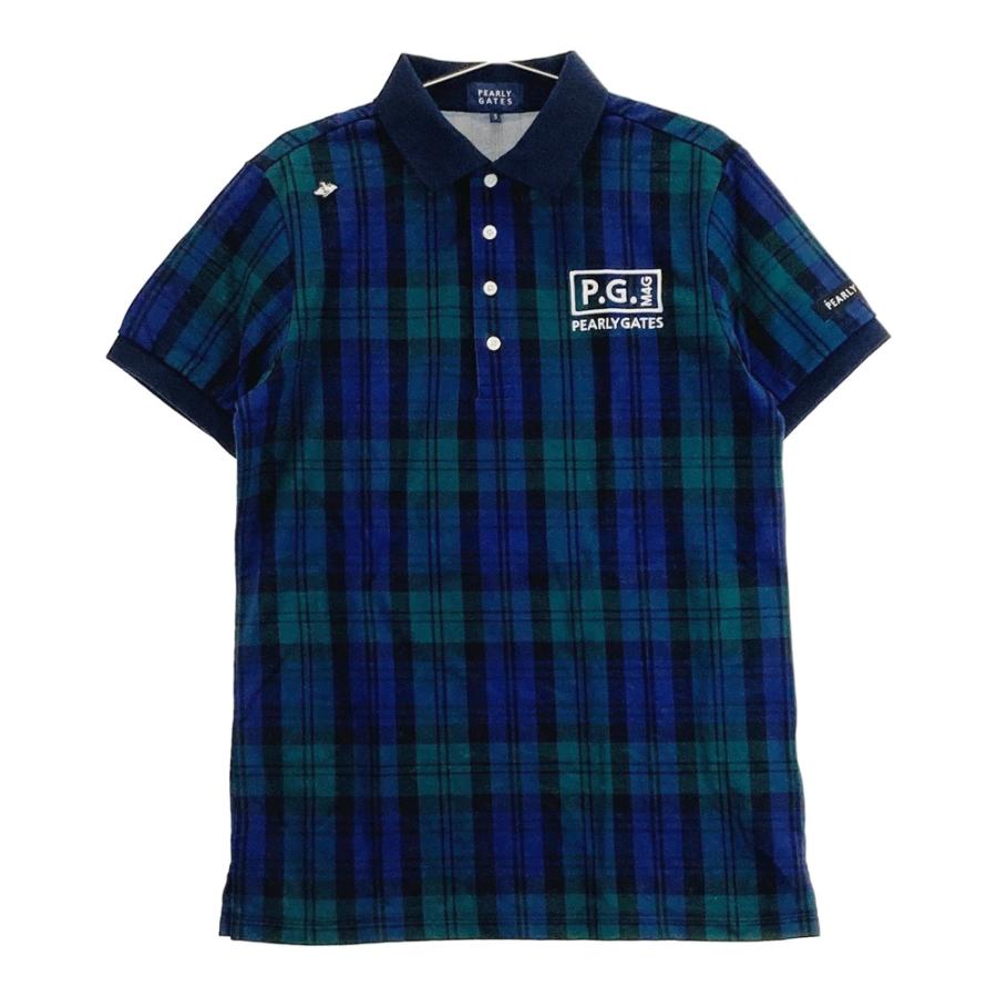 今季　PEARLY GATES チェック柄ポロシャツ サイズ5 パーリーゲイツ ポロシャツ 5 メンズ PEARLYGATES チェック柄 PEARLY