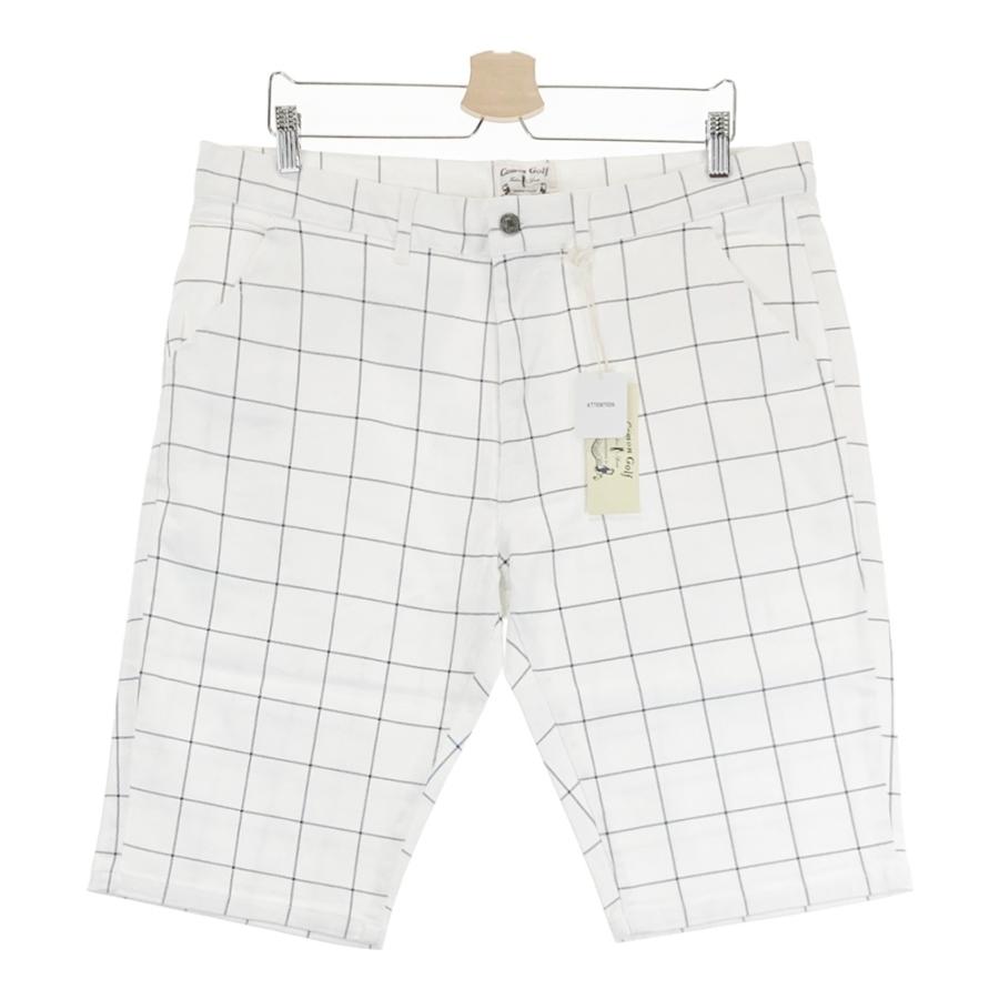 新品】COMON GOLF コモンゴルフ ハーフパンツ チェック柄 ホワイト系