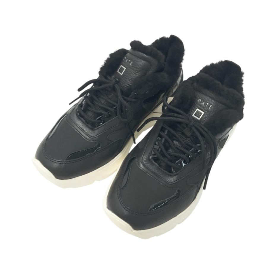 新品】D.A.T.E. デイト FUGA ファースニーカー ブラック系 24.5