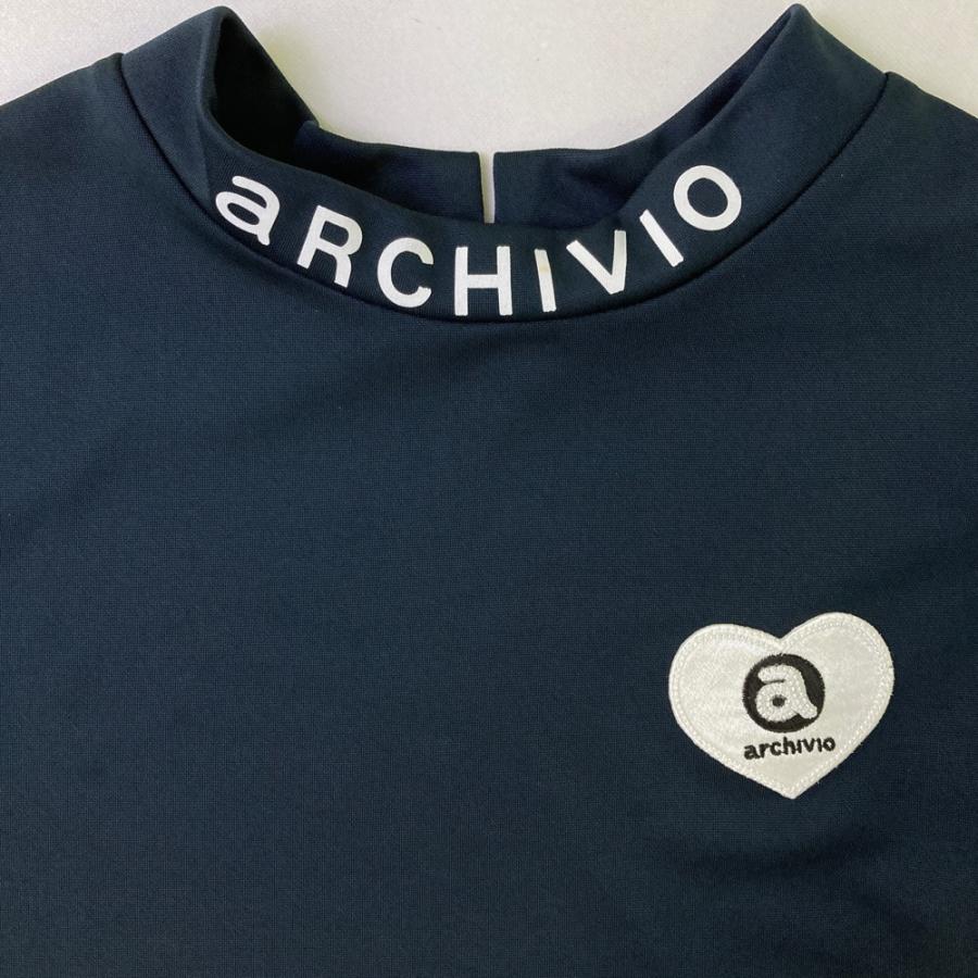 サイズ：40 ARCHIVIO アルチビオ  モックネック半袖Tシャツ  ブラック系 [240101499758] ゴルフウェア レディース ストスト archivio（アルチビオ） モックネック半袖Tシャツ ブラック系 40