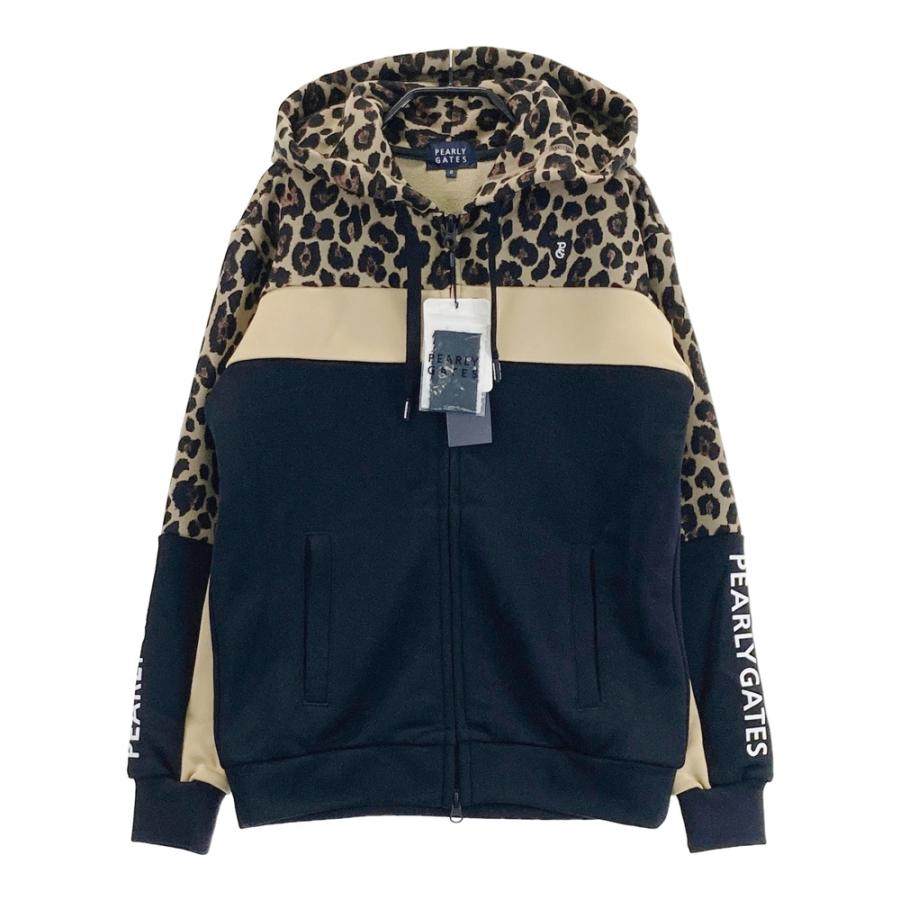 サイズ：0 PEARLY GATES パーリーゲイツ 055-2262012 ジップパーカー レオパード ブラック系 [240101499862] ゴルフウェア レディース ストスト PEARLY GATES（パーリーゲイツ） 【新品】PEARLY GATES 055-2262012
