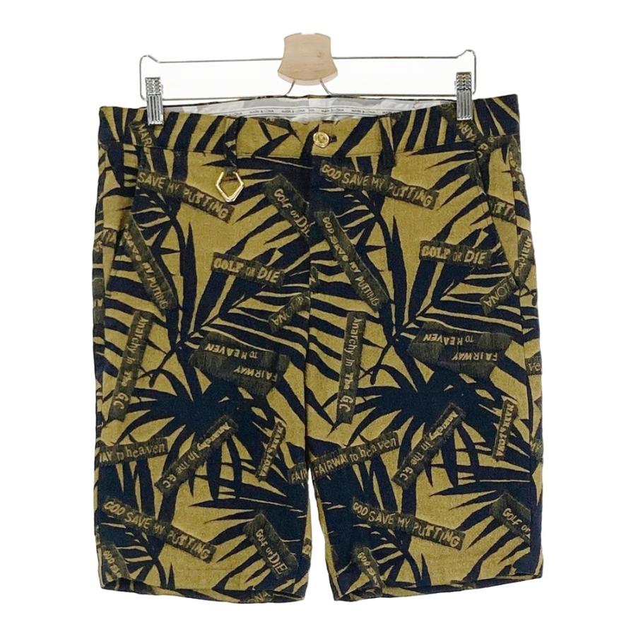 MARK & LONA 現行 刺繍 金 ゴールド 金刺繍 ハーフパンツ ゴルフ MARK&LONA マークアンドロナ ハーフパンツ 総柄 ゴールド系 l ゴルフ