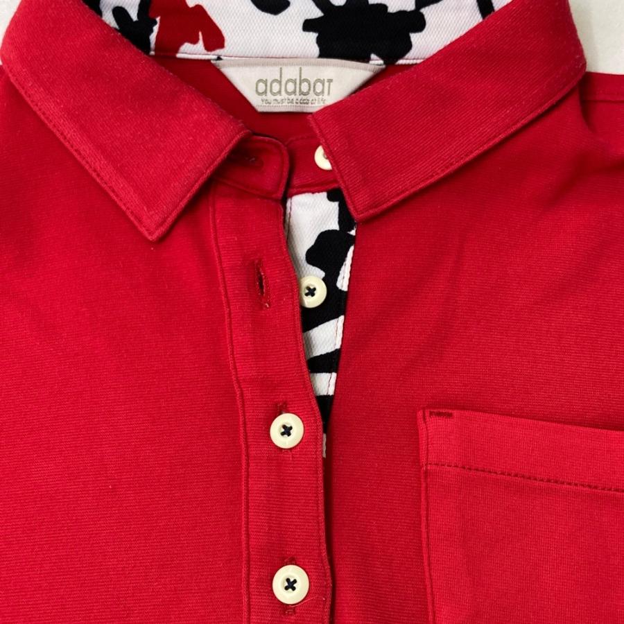adabat（アダバット） 半袖ポロシャツ レッド系 38 ゴルフウェア